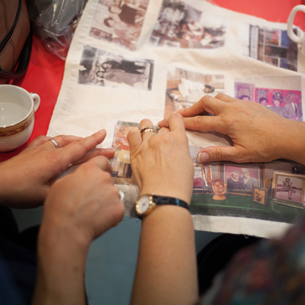 Image transfers, mother and daughter working together.