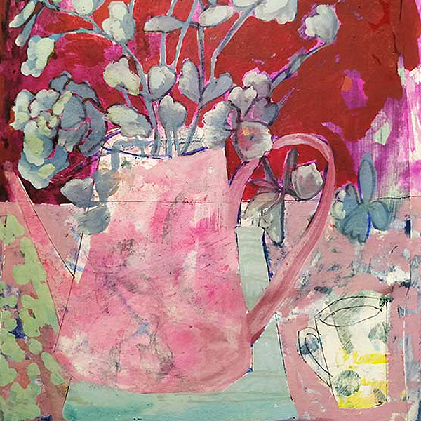 Jug by the poolside. Gouache and collage.
15cm x 21cm